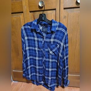 Rails Navy and White Plaid Shirt